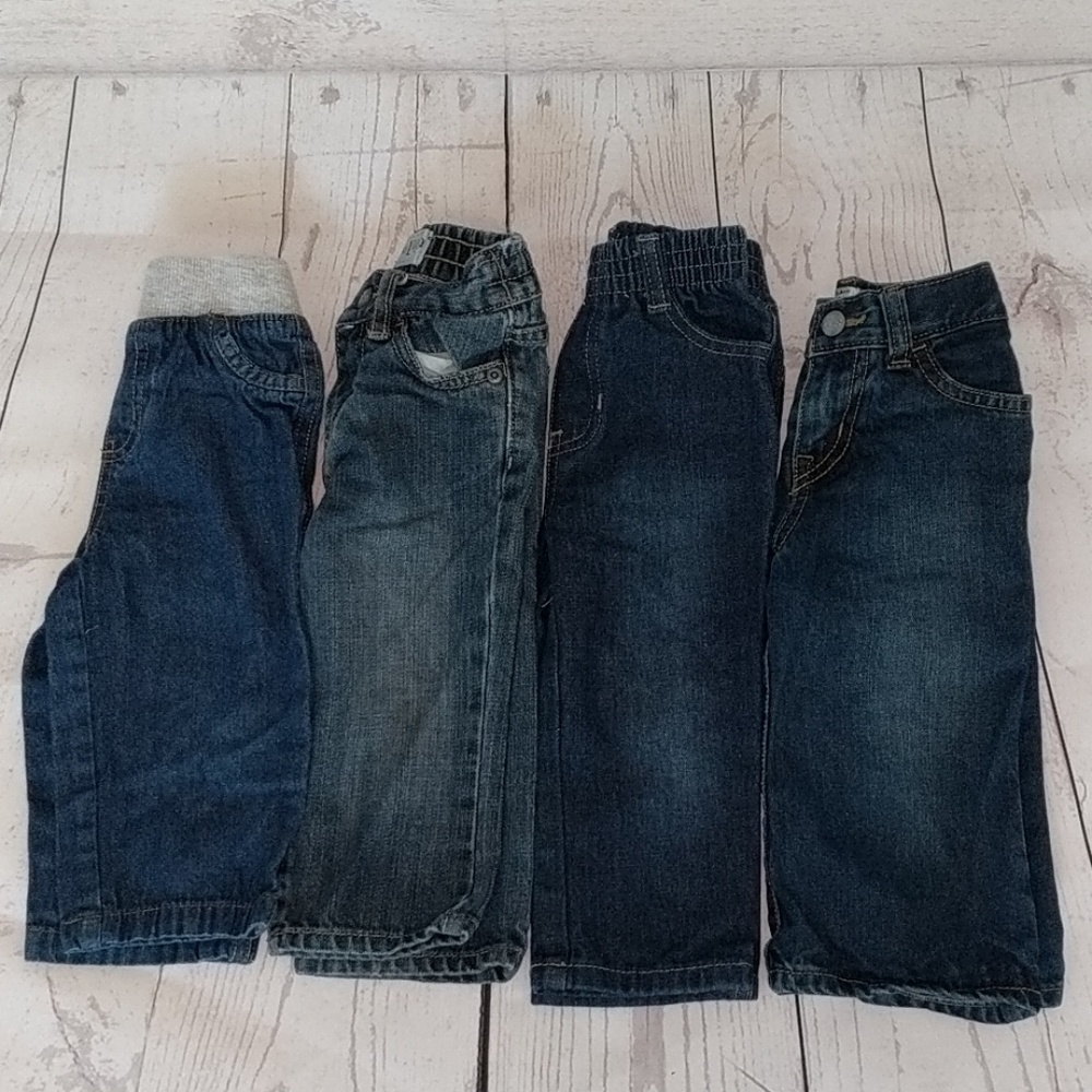 4 pairs denim boy toddler jeans 12-18months -